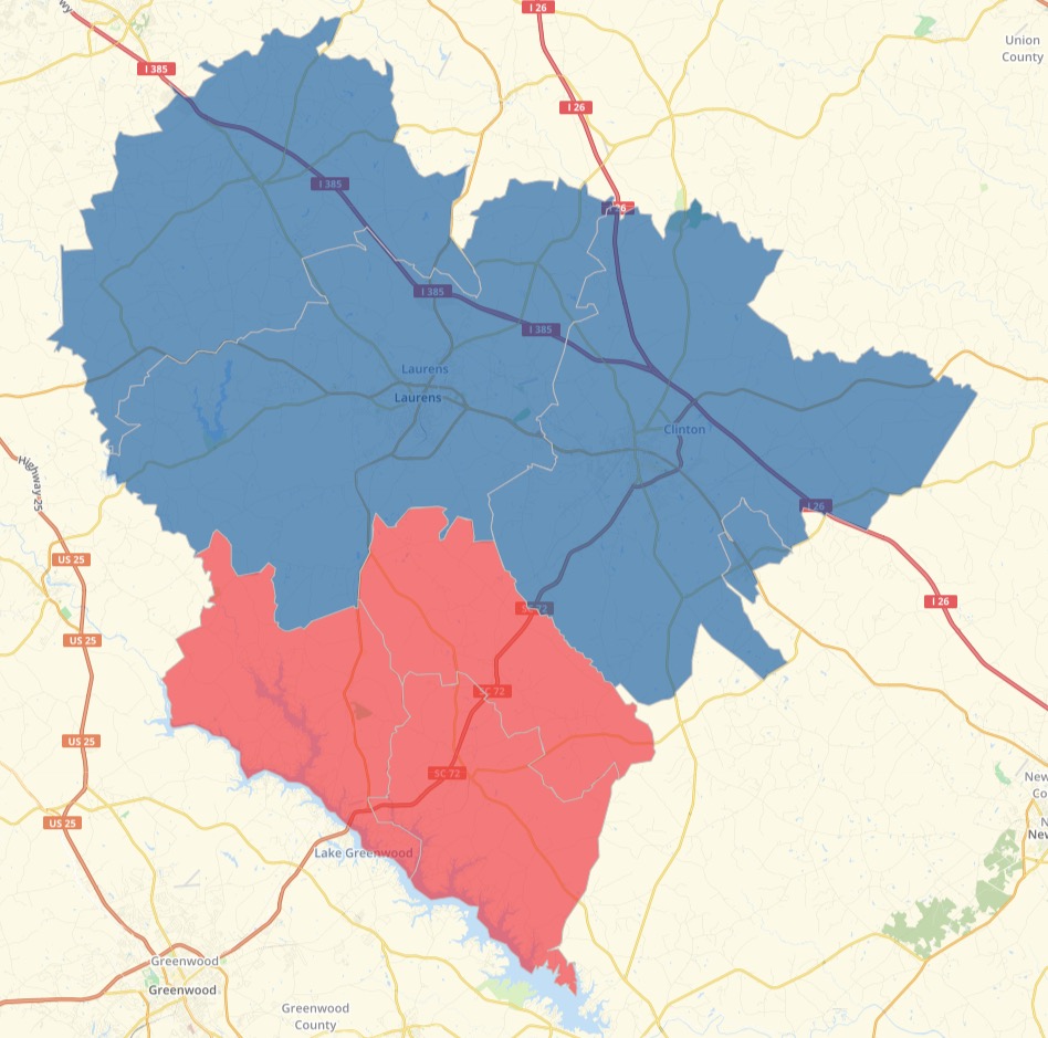 Laurens Results Map