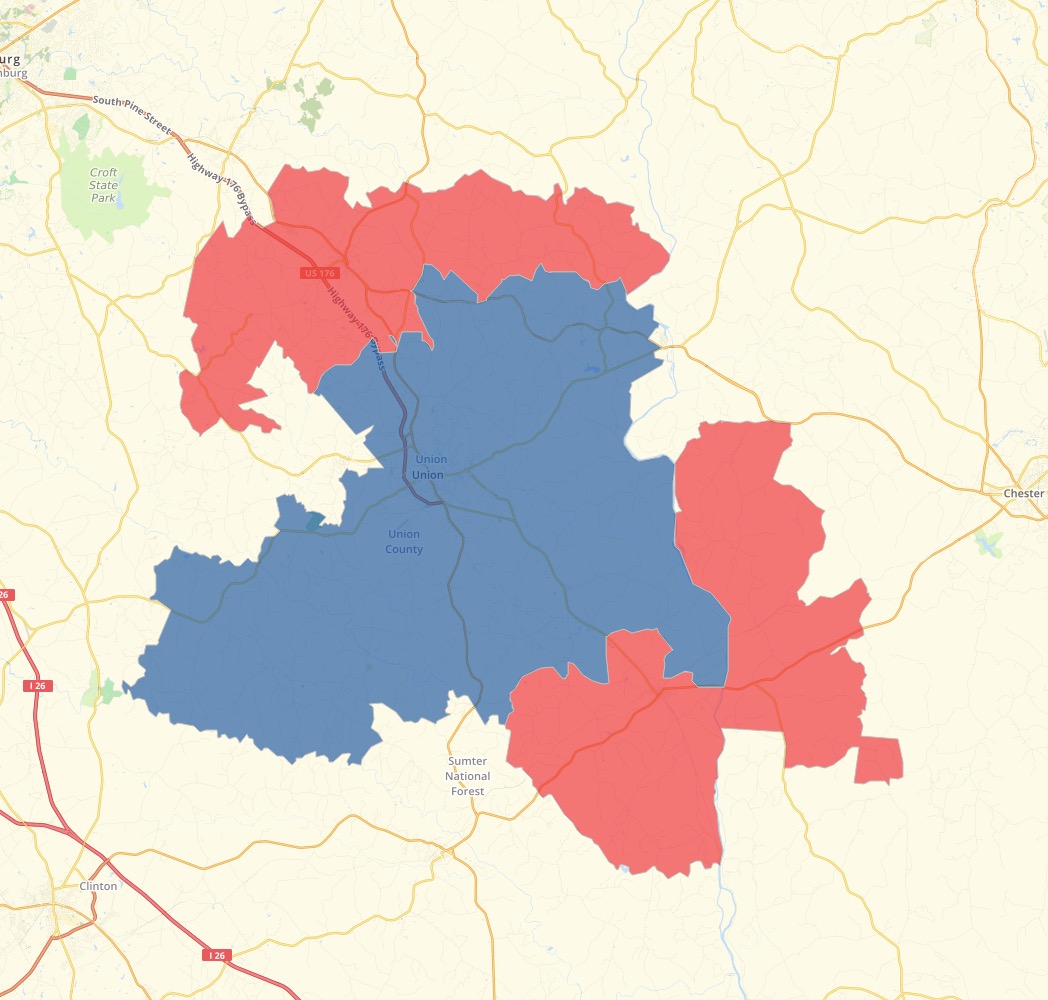 Union Results Map